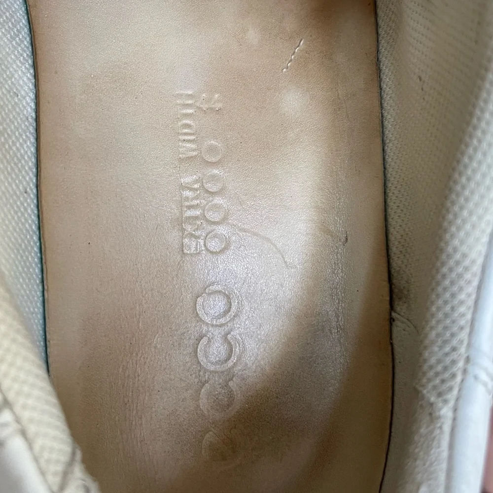 ecco White Leather Sneaker Size:‎ 44 extra wide
